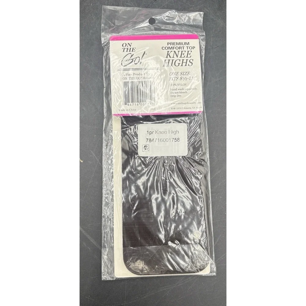 ON THE‎ GO! Hosery - Off Black - Knee High - Queen Size - Fits 8 1/2 - 11